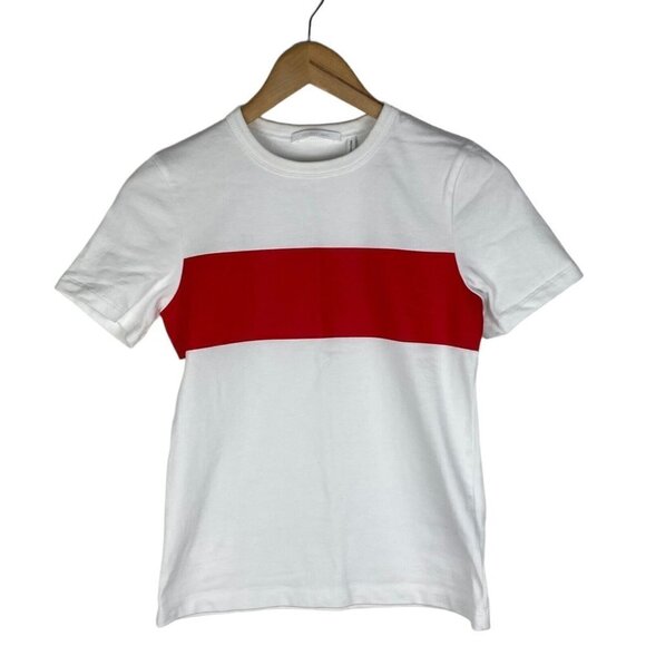 Helmut Lang White Red Colorblock Crew Neck Short Sleeve Lifeguard Baby Tee US XS - Picture 3 of 12